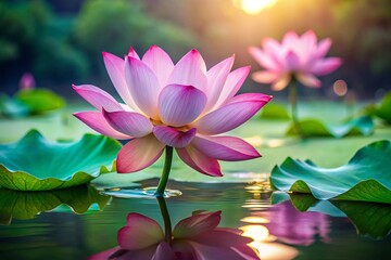 Pink lotus water lily symbolism peaceful life