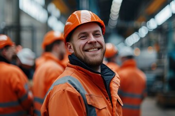 Wall Mural - Portrait of a smiling factory worker