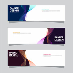 Wall Mural - Vector set of landscape banner background design concept. Colorful background business layout template