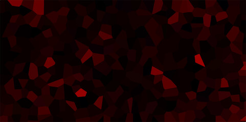 Wall Mural - dark red and black broken stained glass background with black lines. voronoi diagram background. sea