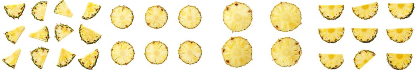 Poster - Detailed image of a pineapple isolated on a white background