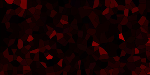 Wall Mural - dark red and black broken stained glass background with black lines. voronoi diagram background. sea