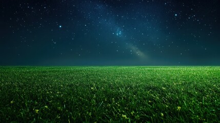 Wall Mural - Night Sky Over a Green Field