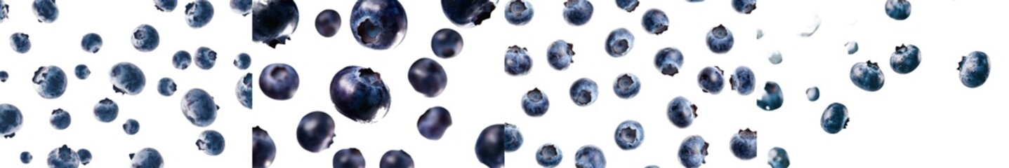 Sticker - Spectacular focus on a falling blueberry isolated on white