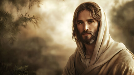 Wall Mural - Beautiful illustration of Jesus Christ