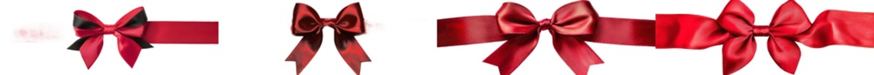 Poster - Isolated transparent red ribbon bow illustration element, file, artwork graphic design.
