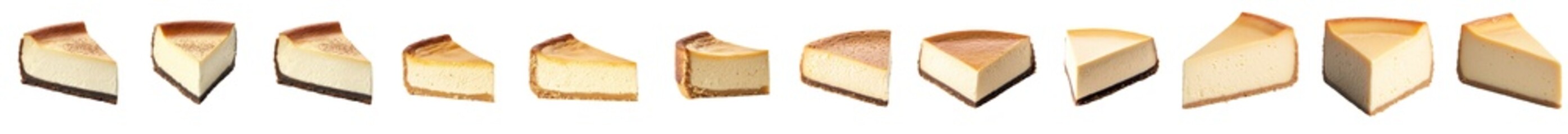 Poster - Isolated cheesecake slices with transparent background