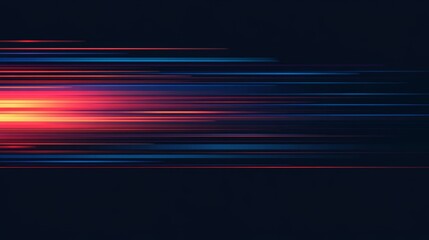 Poster - Abstract digital neon light streaks on dark background