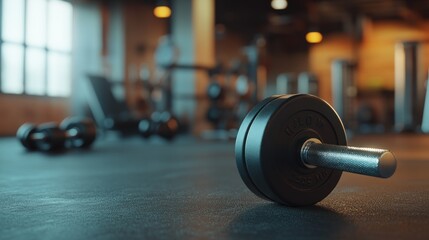 Single Dumbbell on Gym Floor