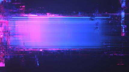 Poster - Abstract futuristic background with neon colors and glitch effects