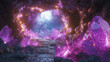 © SB4 GM - Fantasy scene of a crystal cave illuminated by glowing gemstones dazzling and intricate using rich colors and detailed textures
