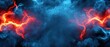 © Vee - Dynamic abstract background featuring vibrant lightning and smoke in contrasting red and blue hues.