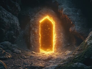 Sticker - Cave entrance with light