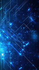 Poster - Dynamic blue abstract background with glowing lines and digital patterns, ideal for technology and innovation themes.