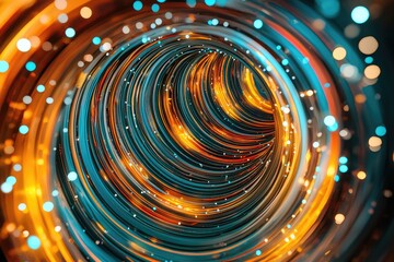 Poster - A mesmerizing swirl of vibrant colors, creating a dynamic illusion of movement and depth, perfect for digital art and abstract themes.