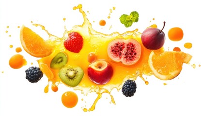 Wall Mural - Fruit Splash: A Symphony of Flavor