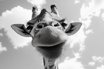 Wall Mural - Giraffe Face Portrait