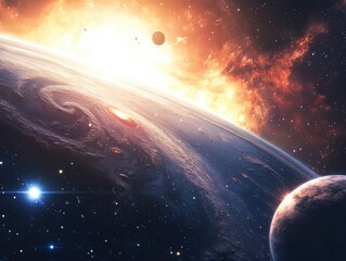Wall Mural - Earth from Space with Sun