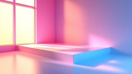 Wall Mural - Pink Blue Platform