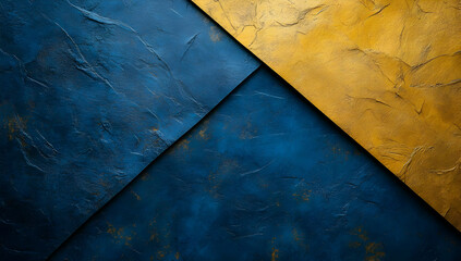 Poster - Abstract texture featuring blue and gold surfaces with a unique, artistic design. Perfect for backgrounds and modern aesthetics.