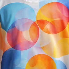 Wall Mural - A colorful abstract design featuring overlapping circles in vibrant hues.