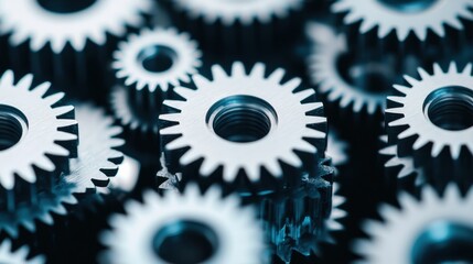 A network of gears and cogs, each gear representing a stakeholder, interlocking and turning together to drive progress and success