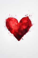 Wall Mural - Watercolor heart on white background