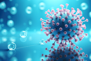 generated illustration of contagious coronavirus pandemic, dangerous virus outbreak.