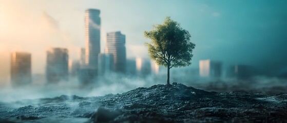 Poster - Sustainable Urban Development and Infrastructure for Climate Action under Global Sustainable Development Goals  Photography Concept with Copy Space for Text