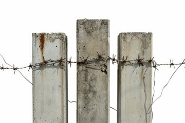 Poster - A close-up shot of a fence with barbed wire, often used in industrial or security contexts