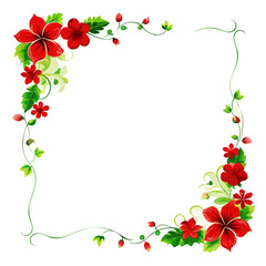 Wall Mural - Floral frame background on a isolated white background (9)