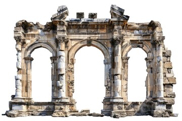 Poster - A large arch with statues on top, suitable for backgrounds and architectural designs