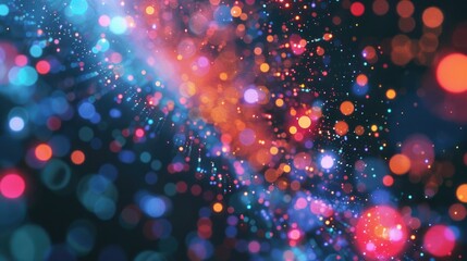 Poster - A blurred image of multiple lights moving or shining brightly