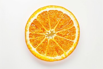 Poster - Fresh orange cut in half on a white surface, perfect for photography or illustration