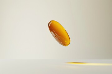 Poster - A close-up shot of a bright yellow object suspended in mid-air