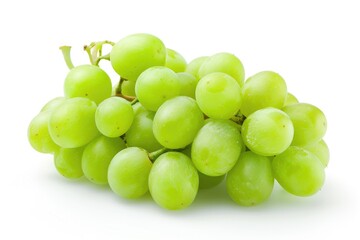 Poster - Fresh green grapes arranged on a clean white surface