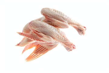 Aufkleber - Two raw chickens sit on top of each other, isolated against a neutral background
