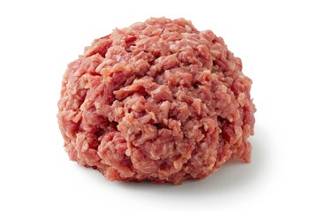 Wall Mural - A close-up shot of a single meatball on a white surface