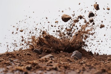 Aufkleber - A pile of dirt and rocks against a white cloudy sky