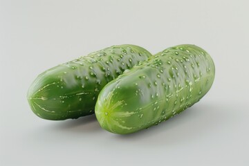 Wall Mural - Two cucumbers sitting together on a surface, possibly for display or decoration