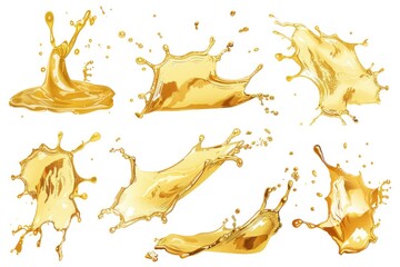 Poster - A collection of colorful splashes on a clean white surface, great for backgrounds or design elements