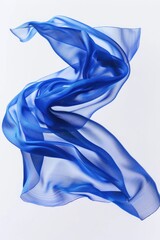 Poster - A detailed view of blue fabric on a white surface, great for textile or design concepts