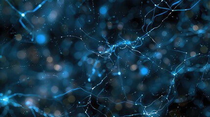 Poster - Highly magnified image of blue neurons