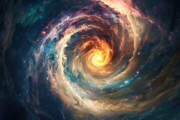 Poster - A spiral shape appears in the sky, possibly related to weather phenomena or astronomical events