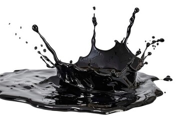 Poster - Ink stain on a white surface, useful for abstract art or design concepts