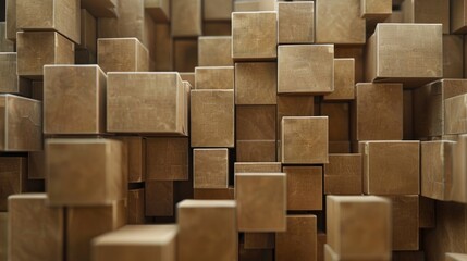 Aufkleber - A pile of boxes with varying sizes and shapes stacked on top of each other
