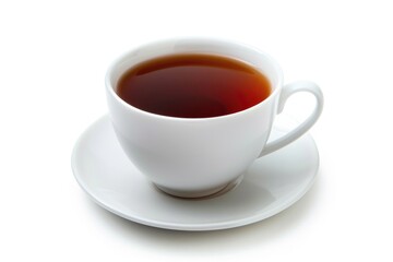 Poster - A cup of tea placed on a saucer, ready to be enjoyed