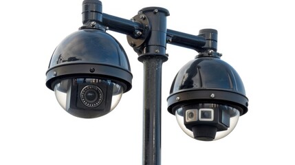 Poster - Two cameras attached to a pole for monitoring or surveillance