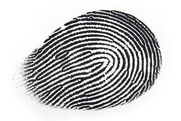 Poster - A close-up of a fingerprint on a white surface