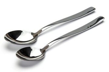 Poster - A pair of silver spoons lying side by side on a surface, often used for serving or eating